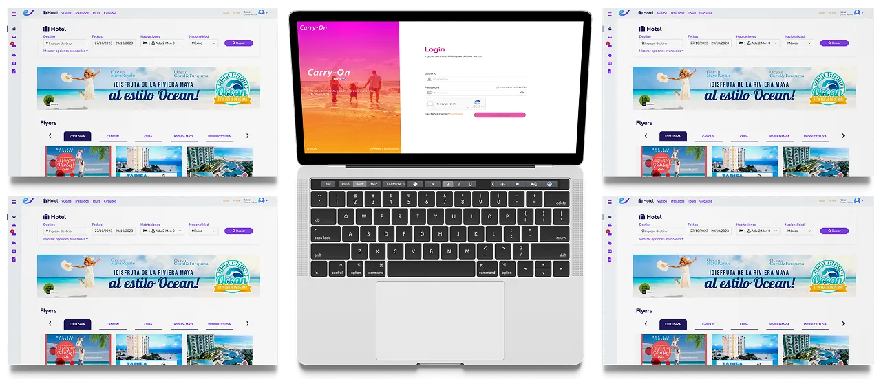 Carry-On dashboard en laptop